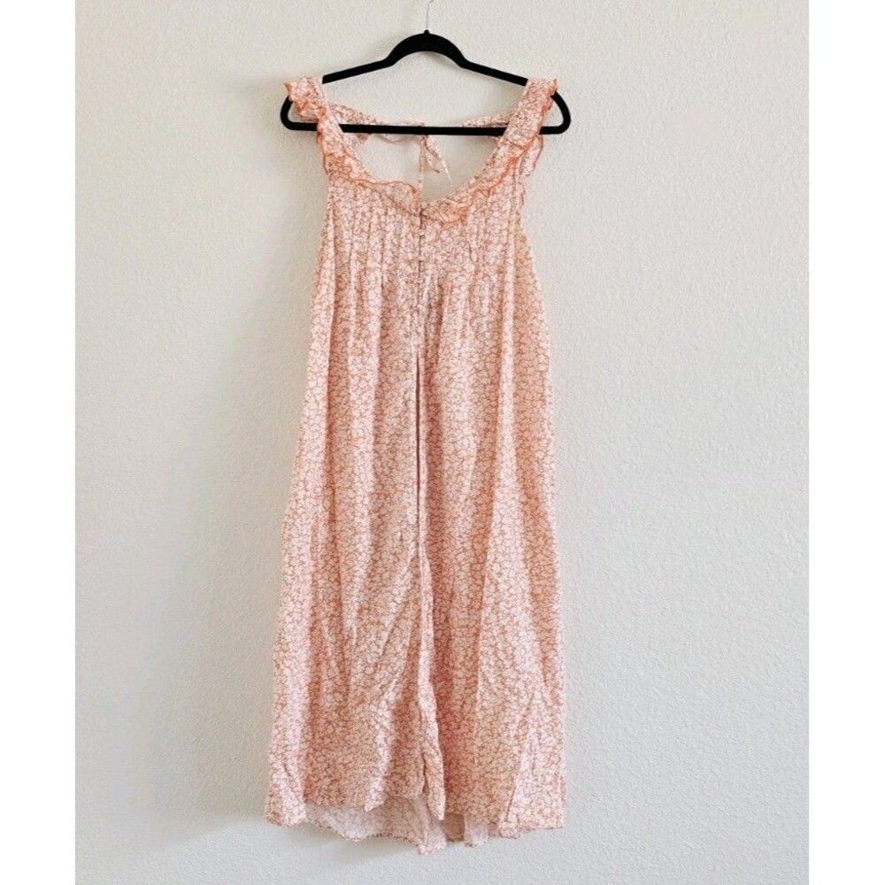 Anthropologie Nora Nightgown Size Medium Sleep Dress Tank Smocked Pink Floral - Picture 2 of 10